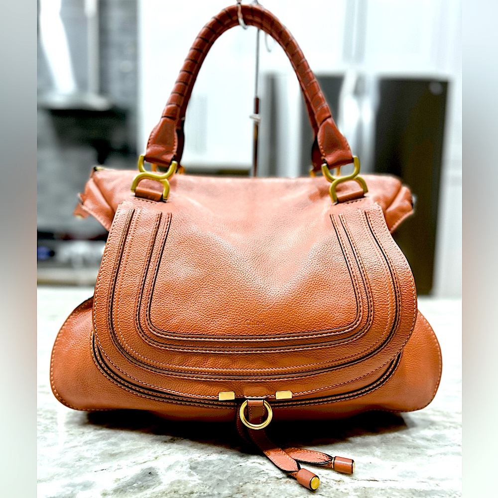 Chloe Authentic Large Marcie (not the smaller one) Burnt Orange Calf Skin Bag